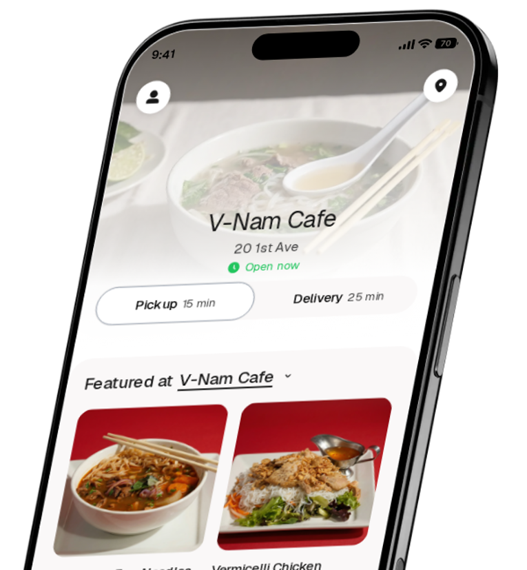 V-Nam Cafe app preview
