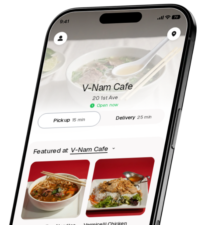 V-Nam Cafe app preview